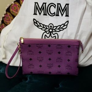 MCM Purple Visetos Pouch Clutch